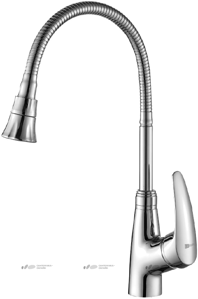 Смеситель LINARA для кухни с гибким изливом и 2х-функц аэратор, хром LM0413C(_12_)