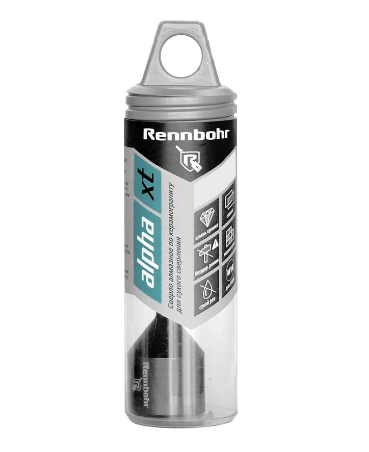 Сверло алмазное по керамограниту для УШМ, хв. M14,  6мм, сухой рез, Rennbohr Alpha XT