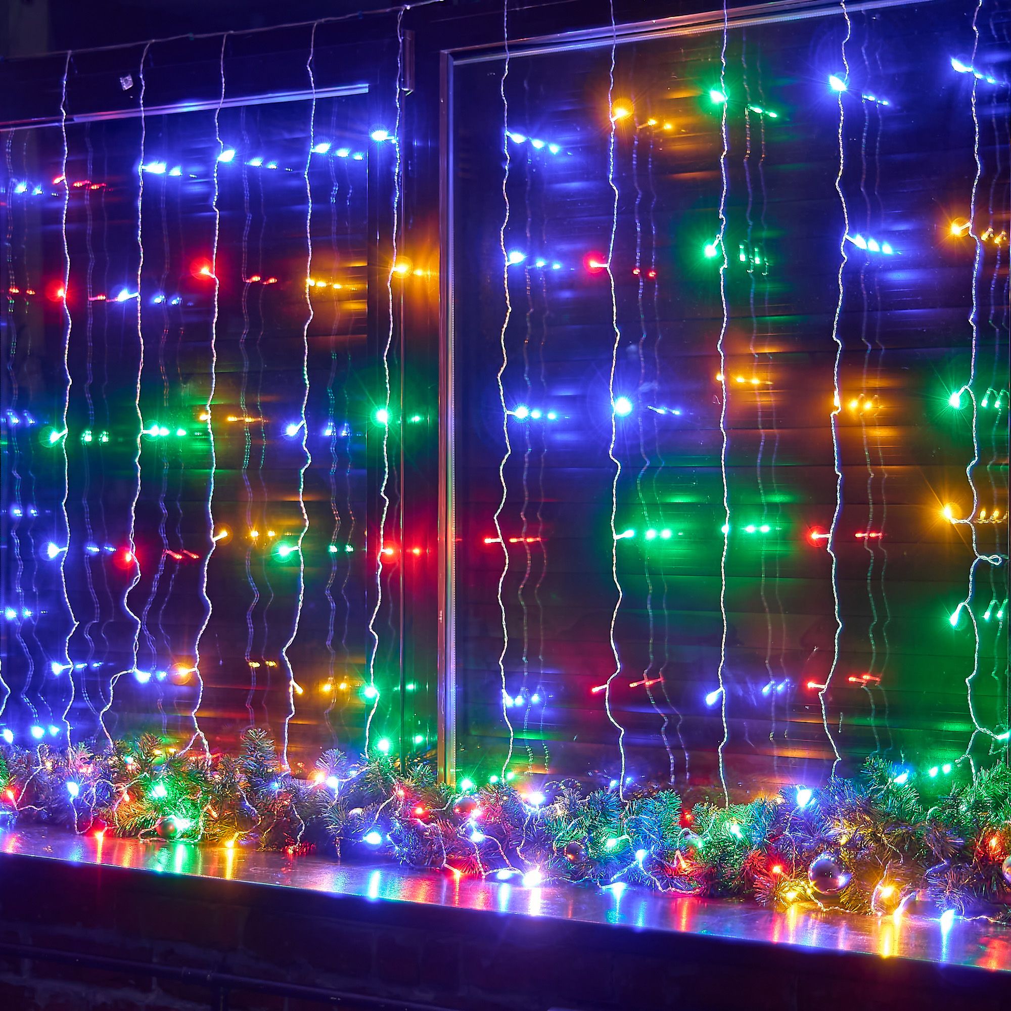 Занавес светодиодный, 3х3м. 192 светодиода. Разноцветный свет. ULD-C3030-192/DTA MULTI IP20 