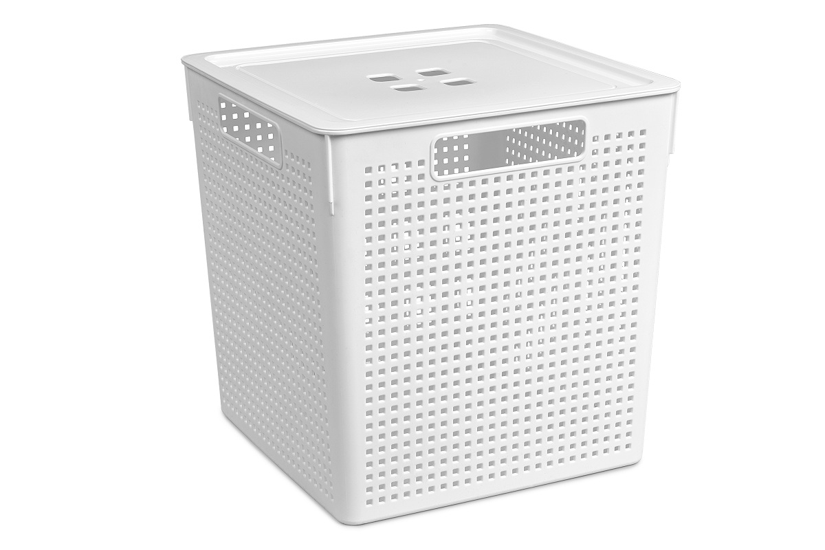 Корзина д/хранения 23,0л 294*294*301мм Лофт с/кр белый "ВТ" (9)
