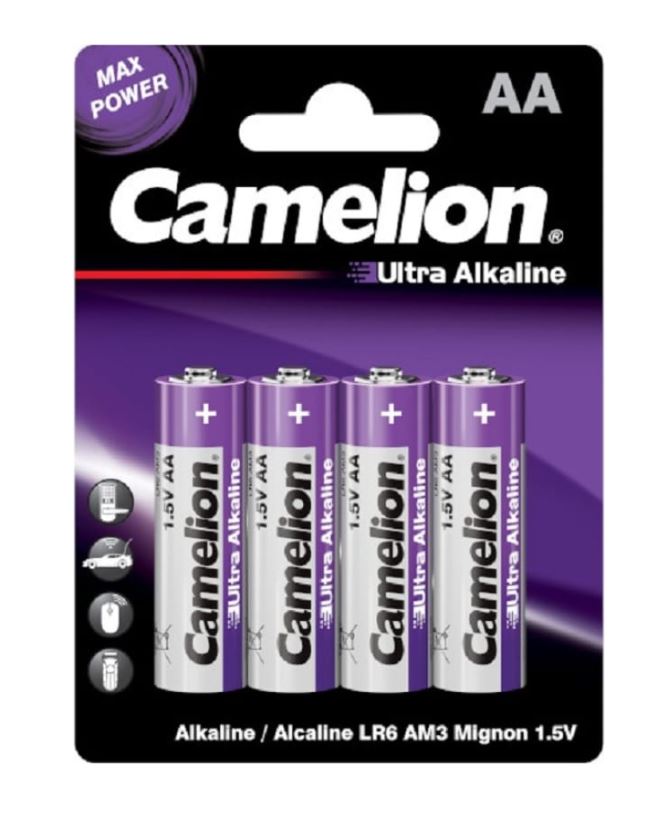 Батарейка Camelion Ultra BL4 LR6 4 шт (LR6-BP4UT, пальчик. АА 1.5В) (10)