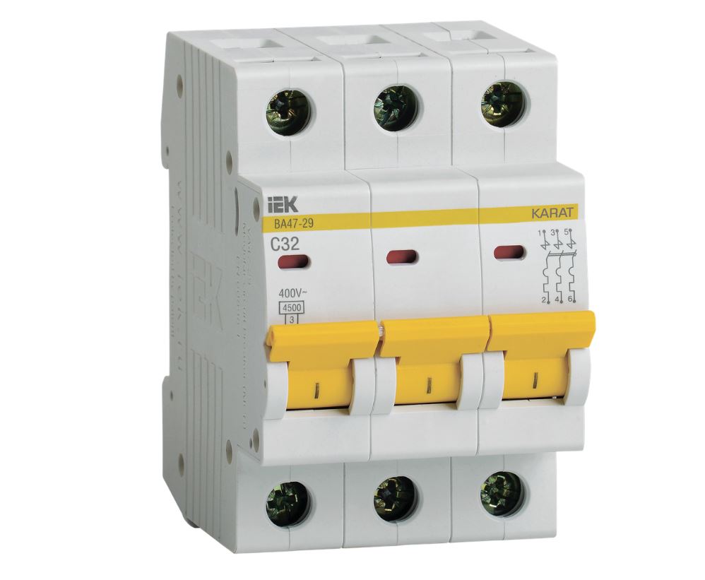 Автоматический выключатель 3P 32А C ВА47-29 4.5кА IEK