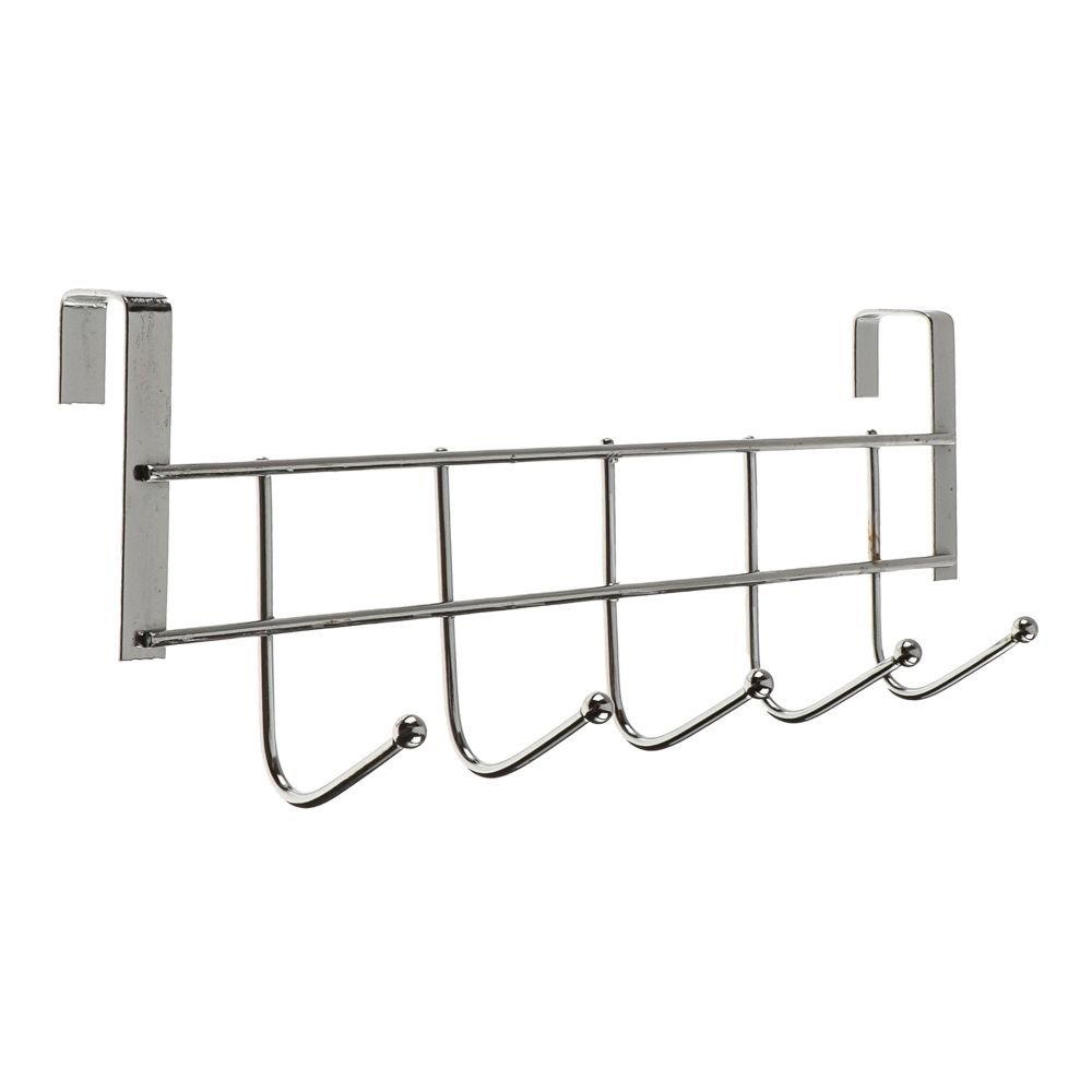 Вешалка накидная на дверь, 5 крючков, 24,5х2,5х9,5 см, металл VETTA