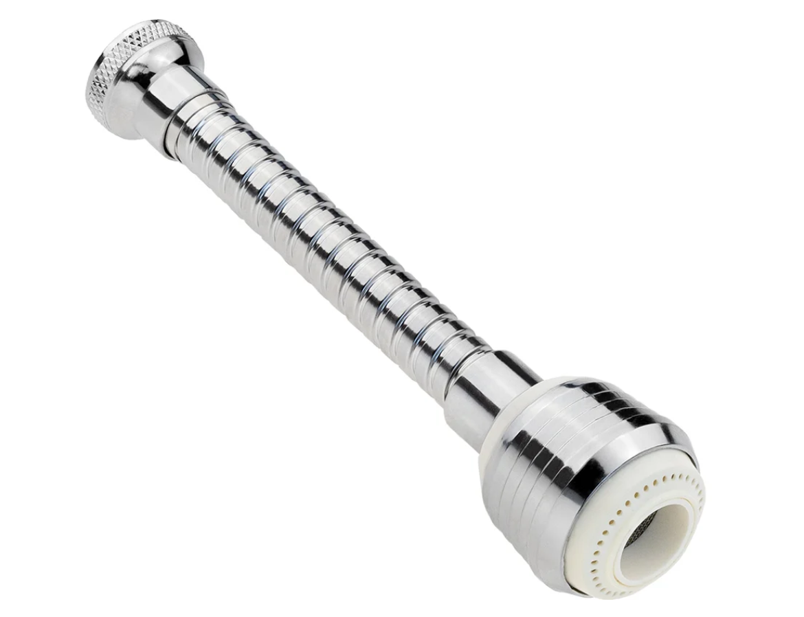 Аэратор М22 для смесителя, с гибким удлинителем (металл оплетка), 2 режима, (внутр. резьба), МР-У