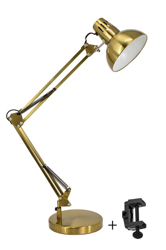 Светильник настольный Античная латунь/Никель основании + струбцина, 60Вт, 220В, Е27 (12)