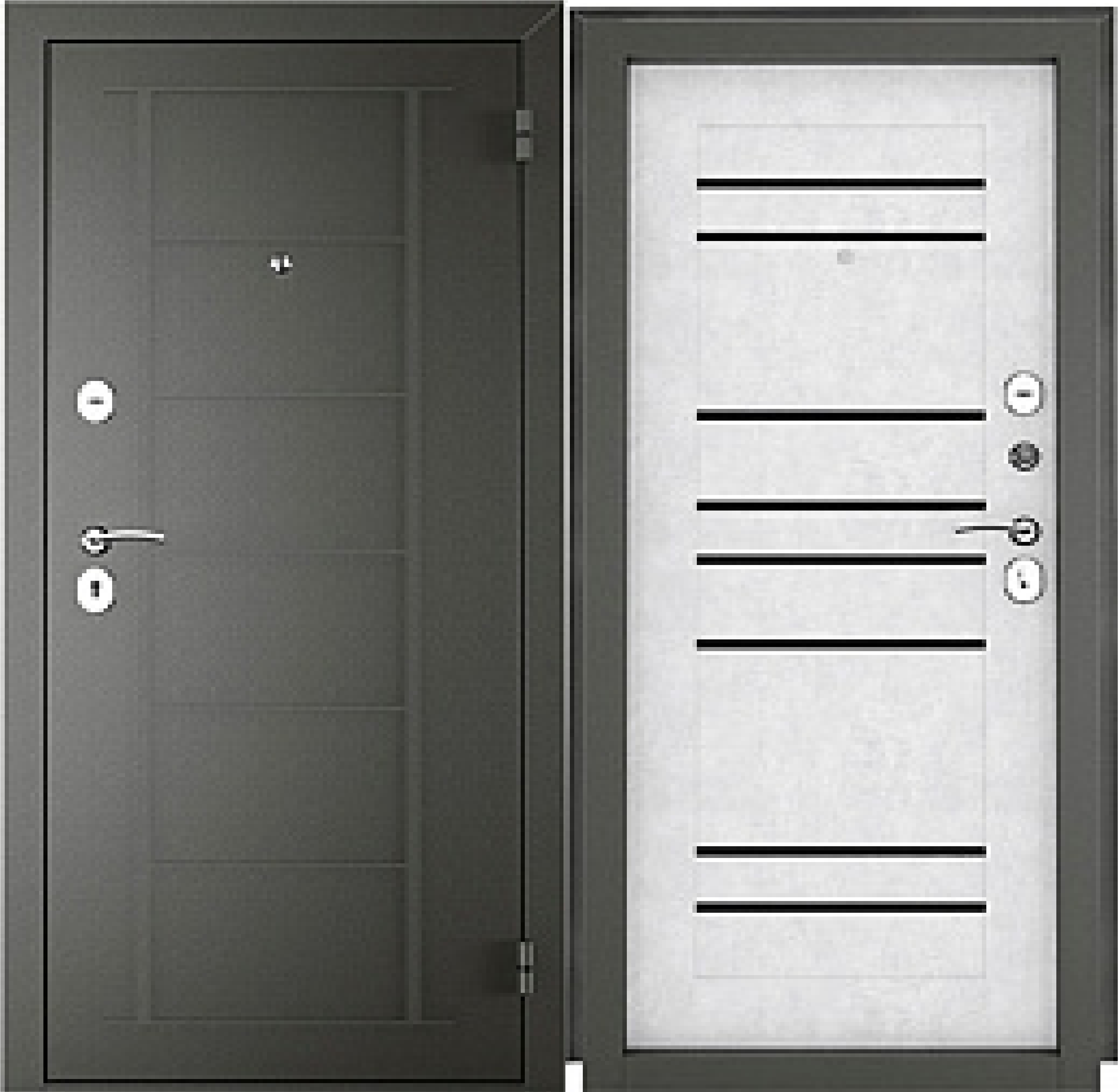 Дверь метал Титан, Графит/Бетон снежный 8С, 860*2050 левая