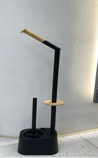 Стойка для туалетной бумаги SOLI, черный, 16,5*12,5*67 см с ершиком (1)