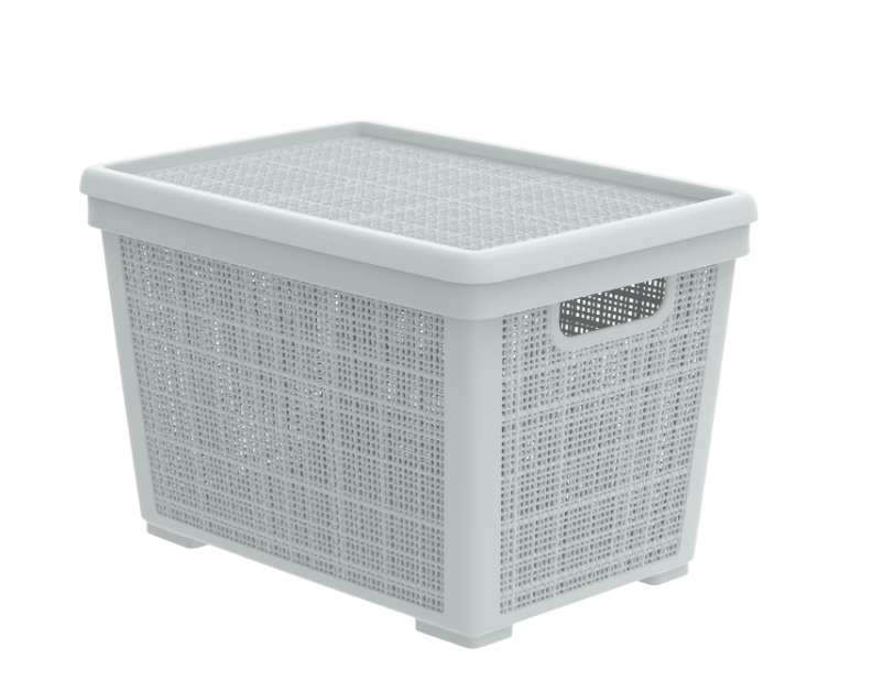 Корзинка "Лён" 22,0л 400*284*264мм с/кр Серый (16) АП 475