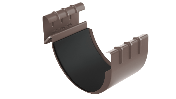 Соединитель круг/желоба усиленный "ПС" 125 1,0-шок.-коричн.*2(3) RAL 8017 пурал