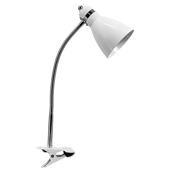 Светильник настольный на прищепке Ultra Light, 60Вт, Е27, белый глянец