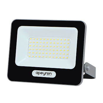 Прожектор светодиодный 50Вт, 230В/50Гц, 6000лм, 6500К, IP65, 179х32х139, алюминий, серый Apeyron